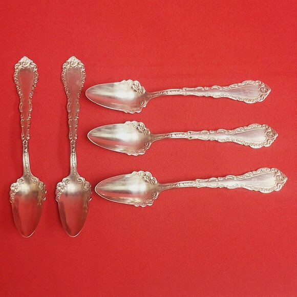 Simeon L & George H Rogers Co Nickel Silver Jam Preserve Spoon Lot of 5 - Picture 7 of 12